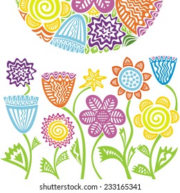 Floral pattern card vector illustration