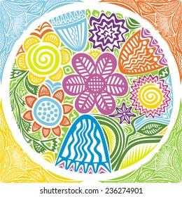 Floral pattern card vector illustration