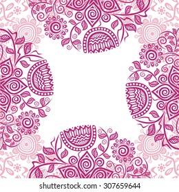 Floral pattern card vector illustration
