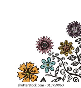 Floral pattern card vector illustration