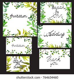 Floral pattern cards. Set - vector stock.