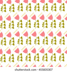 Floral pattern in cartoon style. Summer pattern. Use a wallpaper, fabric, background web page.