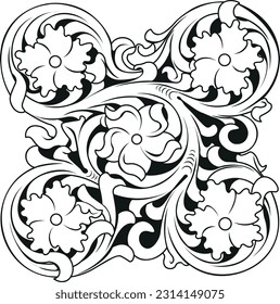 floral pattern carving sheridan style