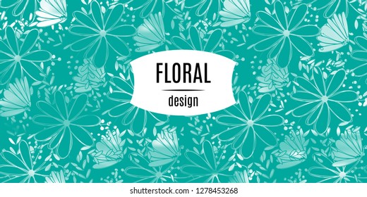 Floral pattern chammomile. Florals vector surface design.
