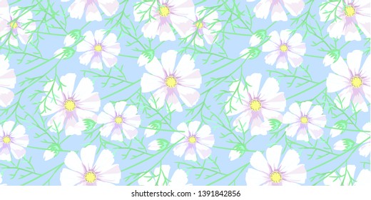 Floral pattern chammomile. Florals vector surface design.