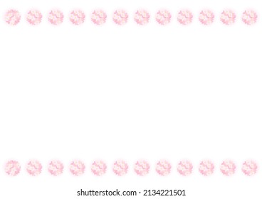 Floral pattern of cherry blossoms. Decorative frame. Vector background illustration.