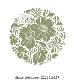 Floral pattern circle, banner design, greeting card or invitation