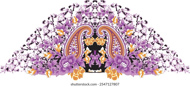 Vector de patrón floral aislado sobre fondo blanco Fondo con redondo floral
