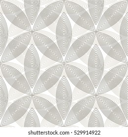 Floral pattern, circle, line, mesh, seamless vector background.