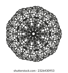  Floral pattern in a circle. Mandala.                                              Antistress coloring book for children and adults. 
