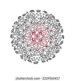 Floral pattern in a circle. Mandala floral ornament. Print.
