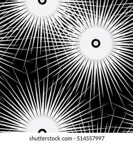 Floral pattern. circle, ray, seamless vector background.