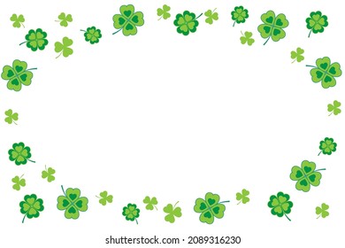 Floral pattern from clover leaves. Vector frame for st patrick's day