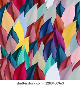 Floral pattern colorful leaves, vector background ideal for fabric design