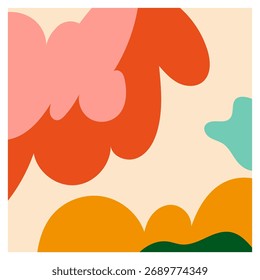 Floral pattern colours. Art work. Frame abstract. Interior design