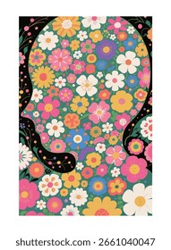 Patrón floral que combina surrealismo y abstracción