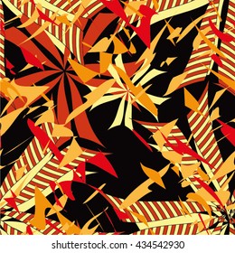 Floral pattern confetti seamless vector background.