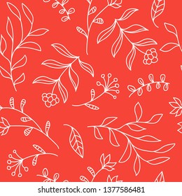 Floral pattern with coral tones.