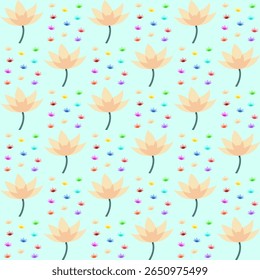 Floral pattern creation digital art nature vibrant colors abstract design creative space, seamless pattern