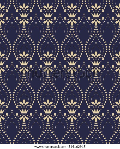 Download Floral Pattern Crowns Wallpaper Baroque Damask Stock ...