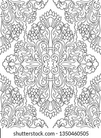 Seamless Pattern Rococo Style Victorian Style Stock Vector (Royalty ...