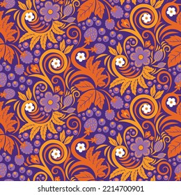 Floral pattern. decorative botanical illustrations with flowers and leaves. vector seamless background