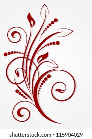 Floral pattern with decorative branch