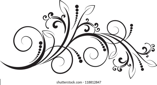 Floral pattern with decorative branch