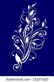 Floral pattern with decorative branch