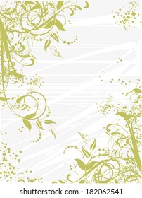 Floral pattern with decorative branch. Vector illustration.