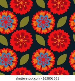 Floral pattern with decorative flowers