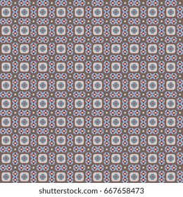 Floral pattern. Decorative ornament for home textile, paper, cloth fabric, phone case. Heart flower printing block. Indigo all over vintage design. Simple vector geometric print.