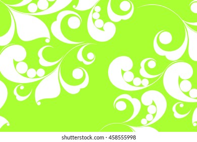 Floral pattern. Decorative ornament. Summer green background.