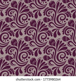 Floral pattern. Decorative seamless element. Vector illustration.