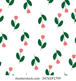floral pattern with delicate tulips