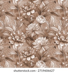 desenho de padrão floral allover para têxtil