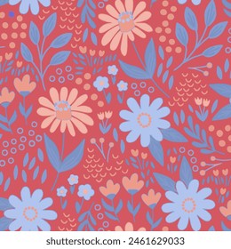 floral Pattern Design Art Blossom Illustration Vector Art , Suitable for fabric Textille Print