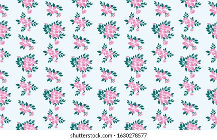 Floral pattern design background for Valentine card, with leaf and flower unique design.