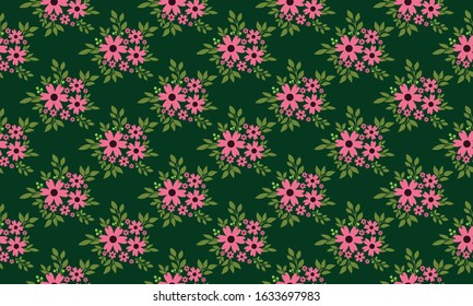 Floral pattern design background for Valentine, with leaf and flower vintage design.