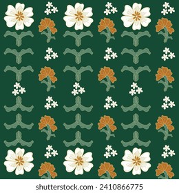 Floral pattern design, batik indonesia Free Vector