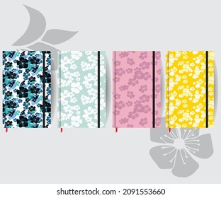 floral pattern design with color and design variations