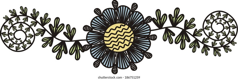 Floral pattern design element vector illustration