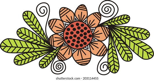 Floral pattern design element vector illustration