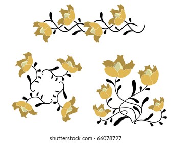 Floral pattern design elements
