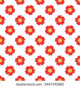 Floral pattern design with flower shape in flat style for textile or printing business