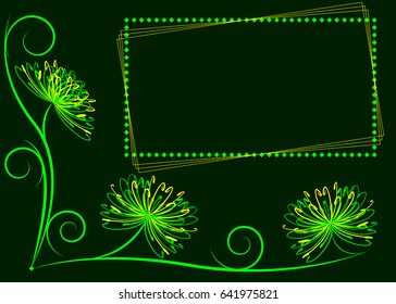 Floral pattern. Design of a greeting card or invitation. Vector illustration.