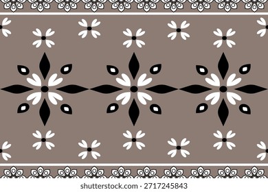 Floral Pattern Design: An intricate design displaying a rhythmic pattern of stylized flowers arranged in symmetrical formations, demonstrating a delicate balance and artistic beauty.