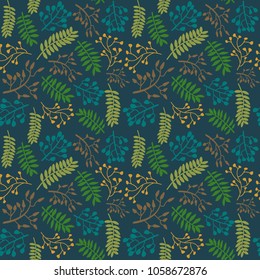 floral pattern design with leaf and plant element