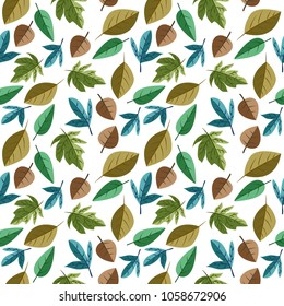 floral pattern design with leaf and plant element