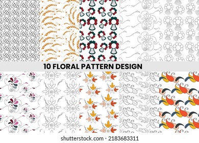 paquete de diseño de patrones florales para tela de impresión